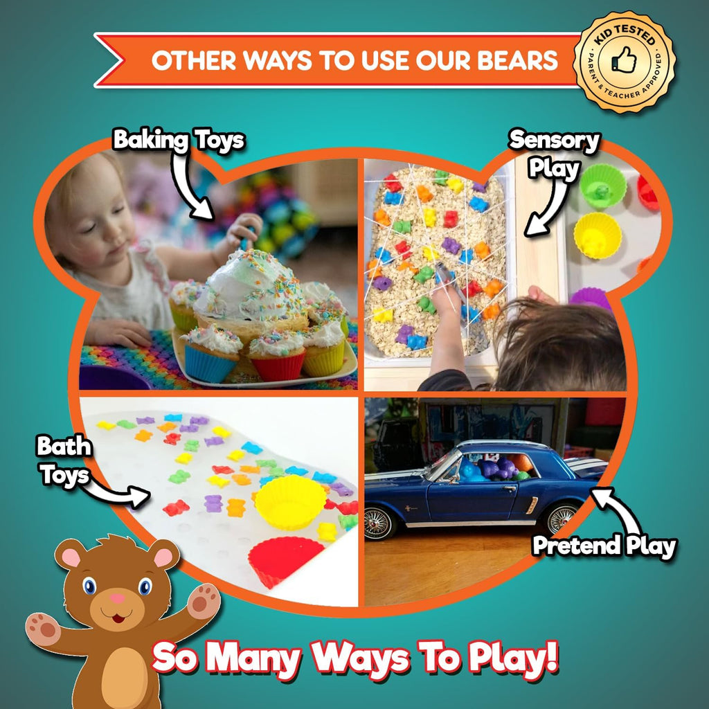 Deluxe Counting & Sorting Bears Game Set - Montessori Fine Motor Learning Jumbo Toys with Stacking Cups, 60 Preschool Math Manipulatives, 2 Toddler Games Dice, Toy Storage & Activities Ebook