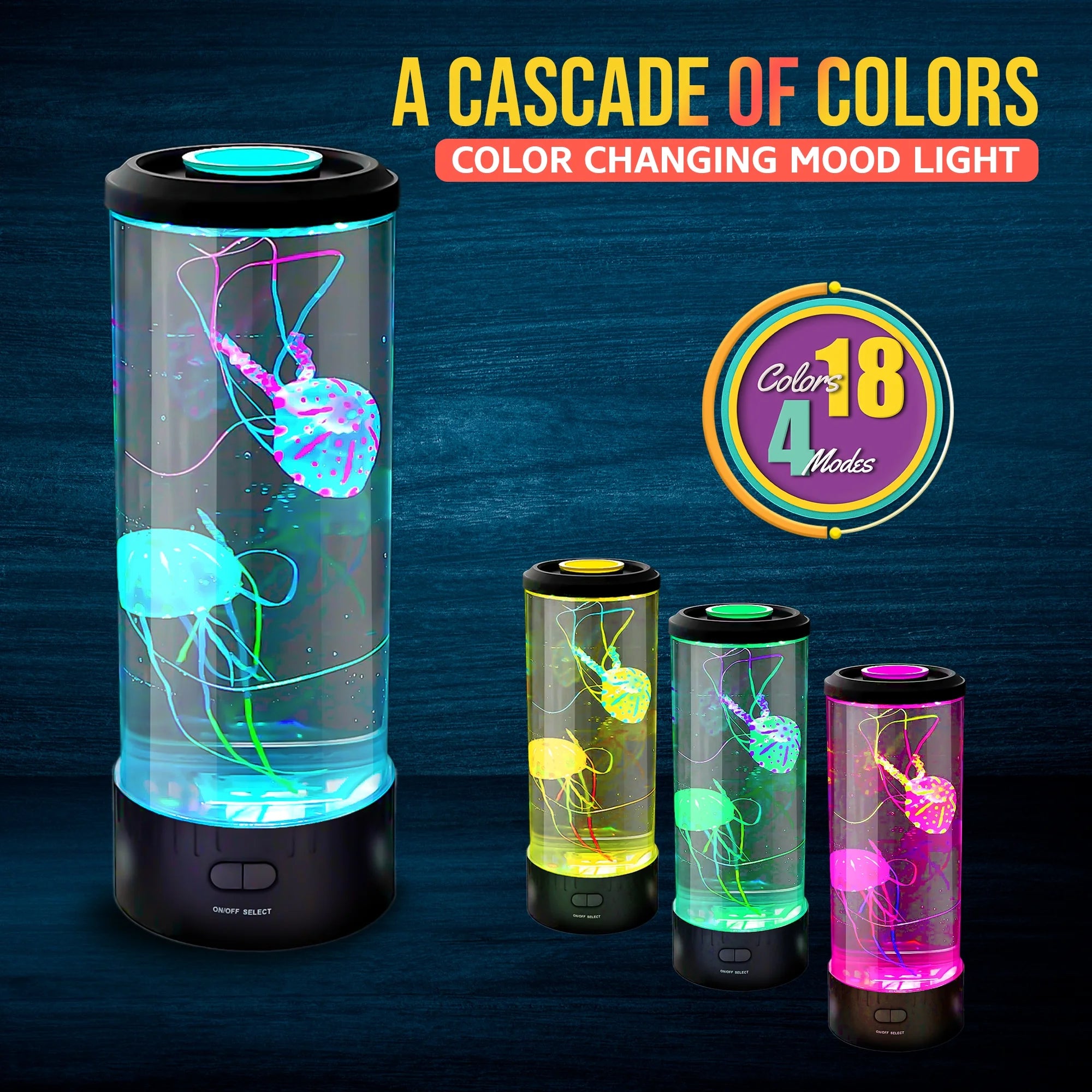 Jellyfish Lamp with Remote Control, 16 Color Changing Options, 4Modes, Auto Shutoff, Sensory Night Light Aquarium Lamp for Kids & Adults Home Decor