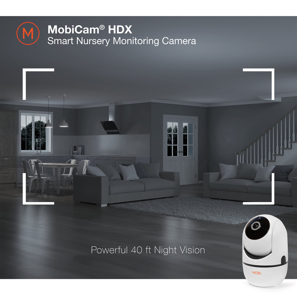cam HDX Wi-Fi Pan & Tilt Cámara Inteligente De Monitoreo Para Guardería, Monitor De Video Para Bebé, Visión Nocturna, Detección De Movimiento, Full HD, Audio Bidireccional, Vista Remota Y Grabación Con App Inteligente Gratis