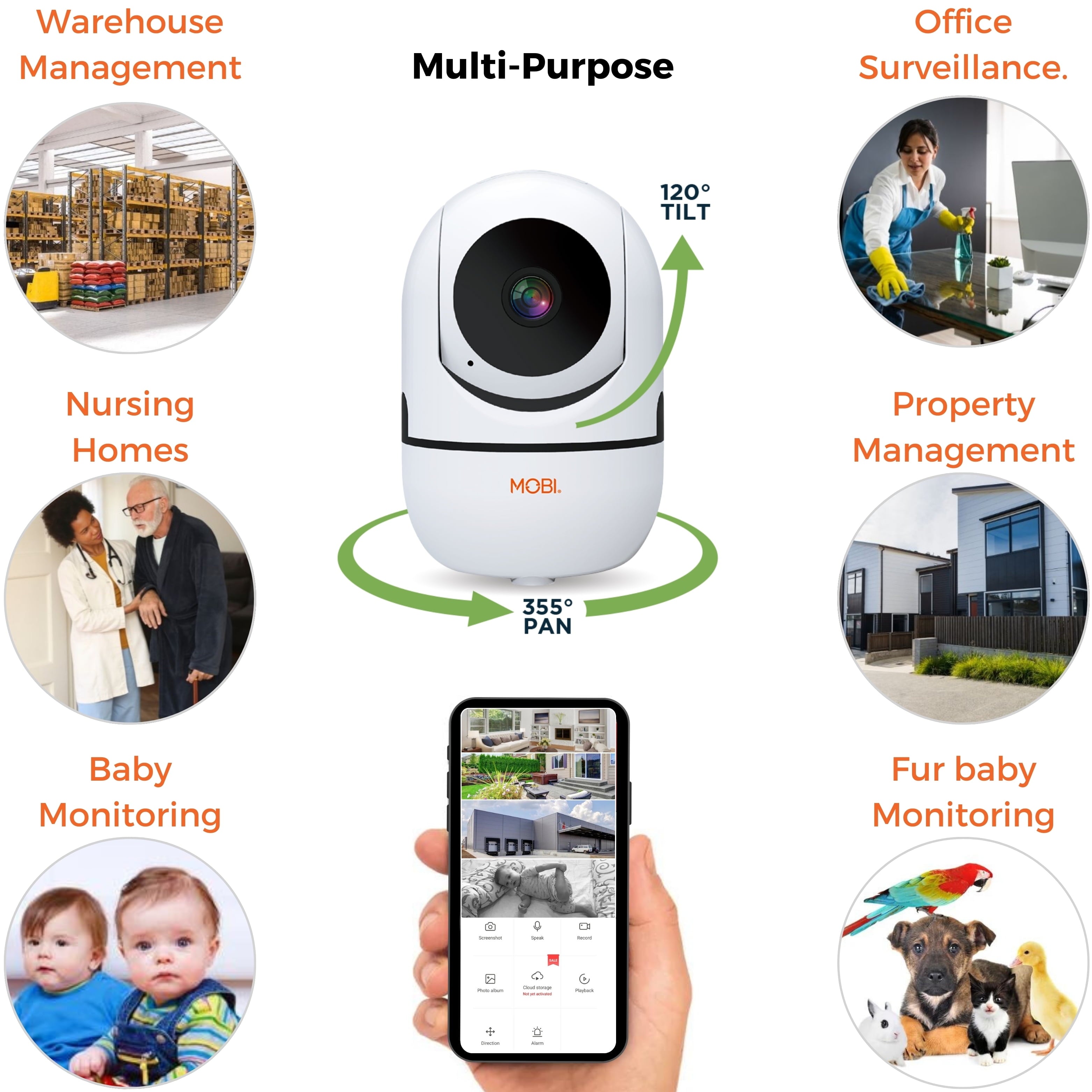 cam HDX Wi-Fi Pan & Tilt Cámara Inteligente De Monitoreo Para Guardería, Monitor De Video Para Bebé, Visión Nocturna, Detección De Movimiento, Full HD, Audio Bidireccional, Vista Remota Y Grabación Con App Inteligente Gratis