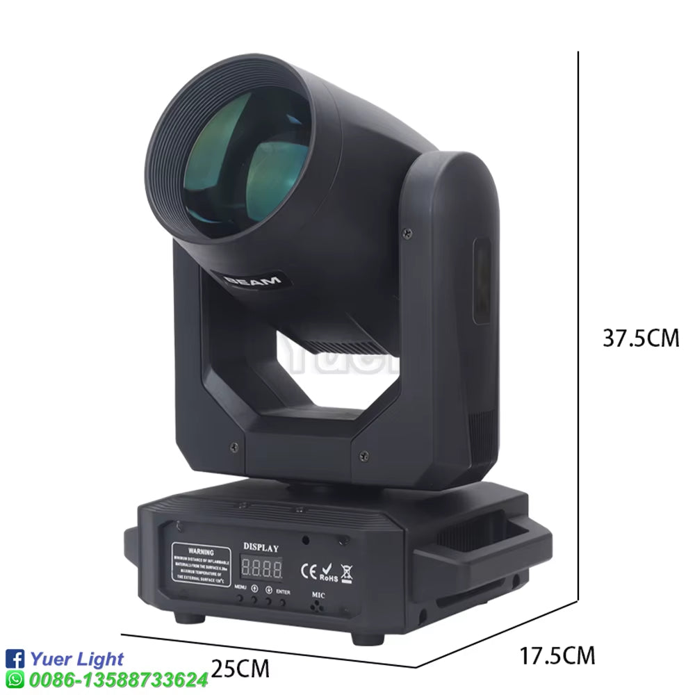 2Pcs Stage Light Moving Head Light 200W 12 Gobos 8 Colors Spotlight DMX 512 with Sound Activated for Wedding DJ Party Lighting