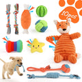 Juguetes Para Perros Pequeños, Paquete De 10 Juguetes Masticables Para Cachorros Para La Dentición Y El Entrenamiento Con Juguetes De Peluche Con Sonido, Pelota De Premio Y Juguetes De Cuerda Para Mantenerlos Ocupados